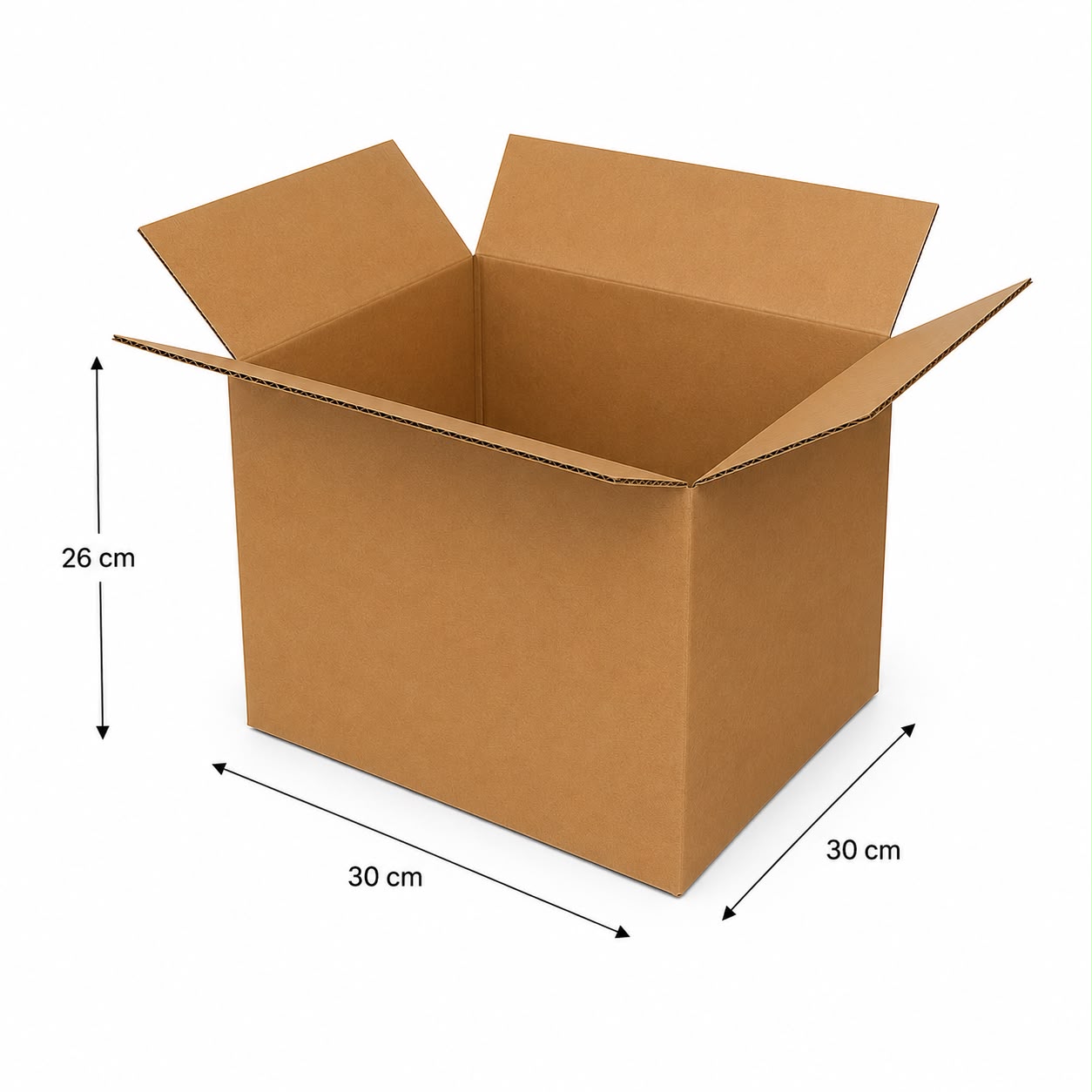 Caja de entrega de cartón corrugado 30 × 30 × 26 cm