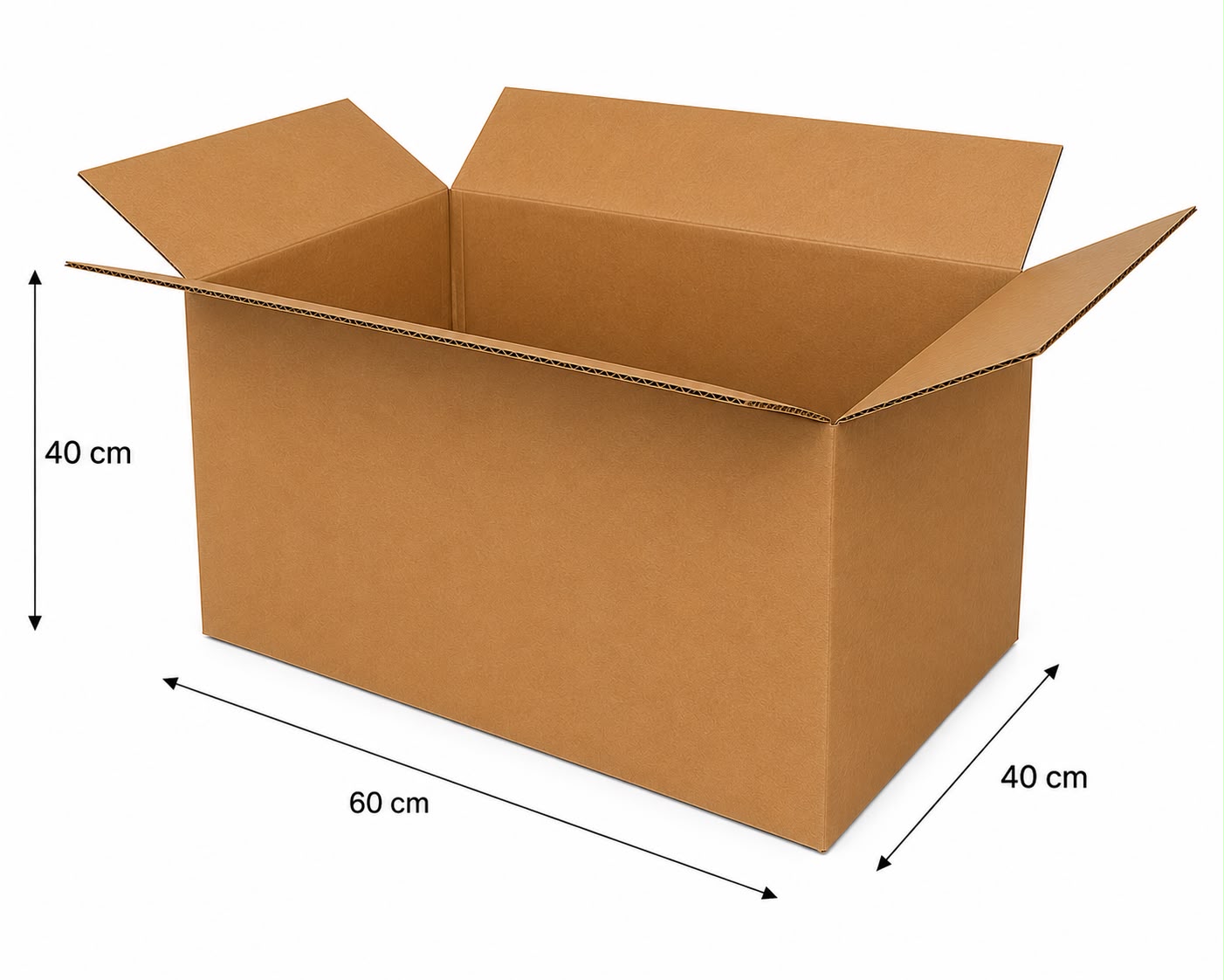 Caja grande de cartón corrugado 60 × 40 × 40 cm
