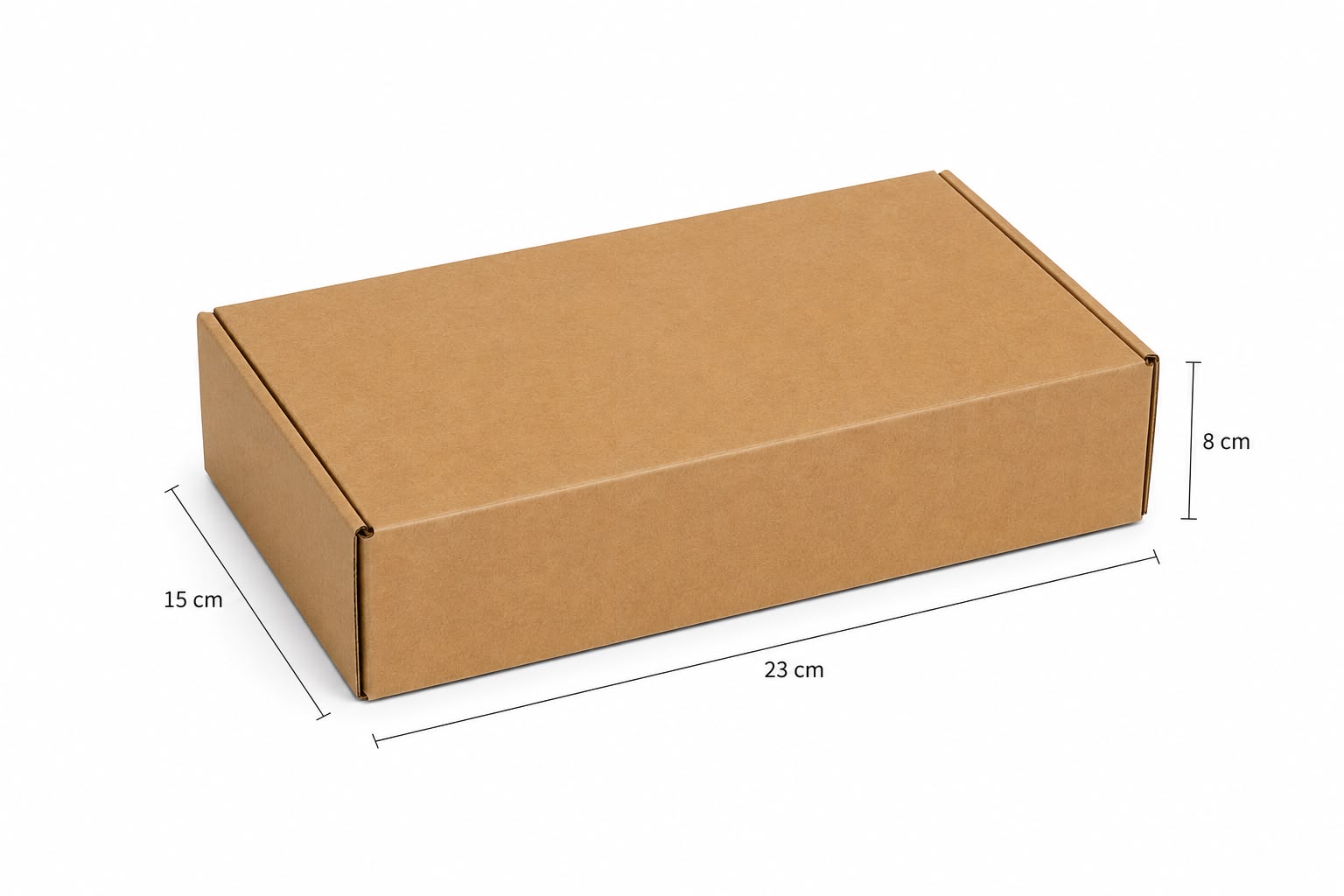 Mailer pequeño de cartón corrugado 23 × 15 × 8 cm